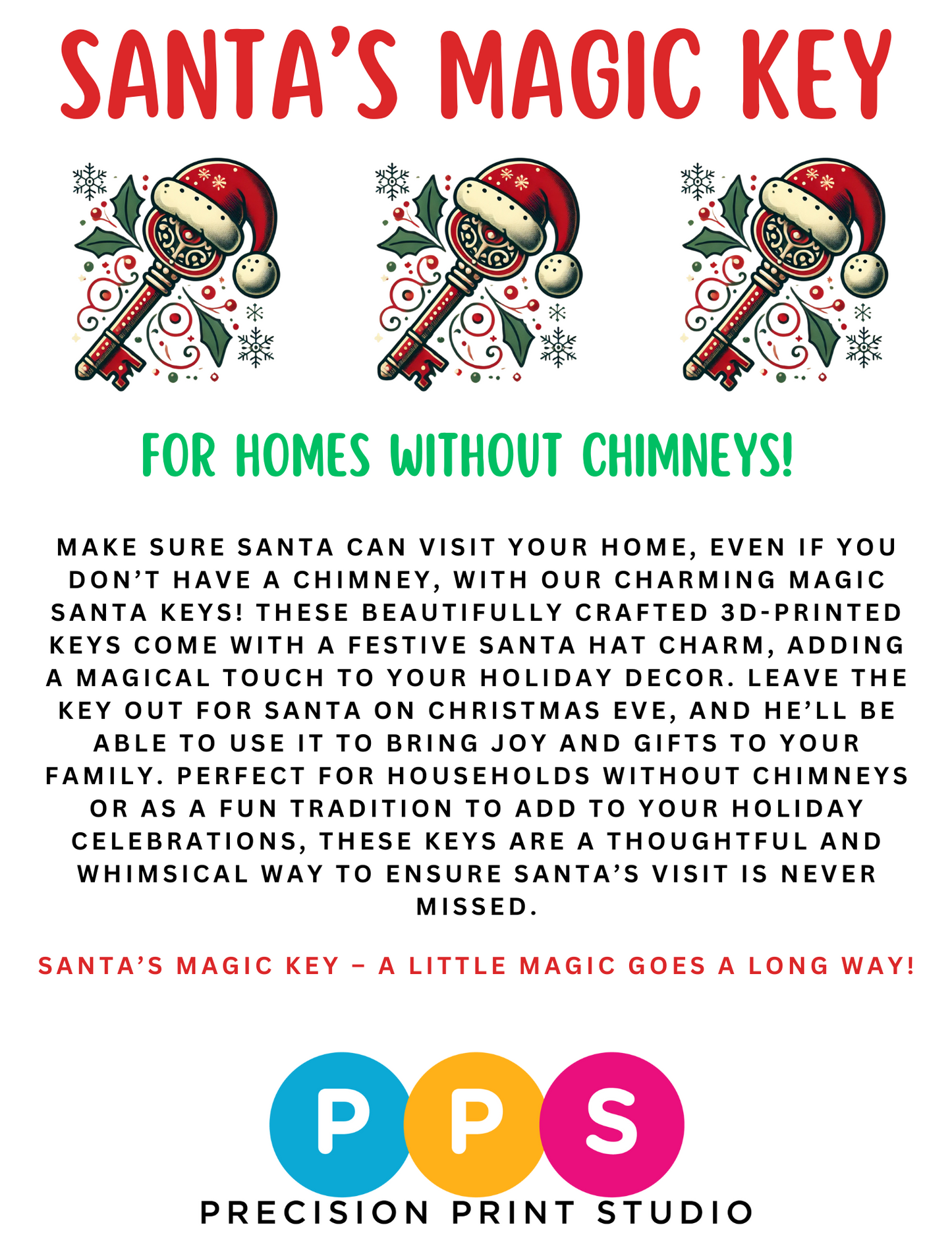 3D-Printed Magic Santa Keys – Unlock the Magic for Homes Without Chimneys