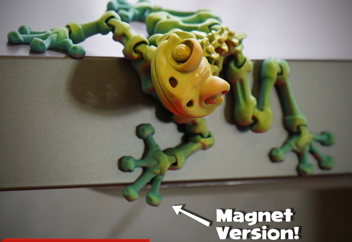 3D-Printed Articulating Tree Frog with Magnet – Fun & Interactive Decor