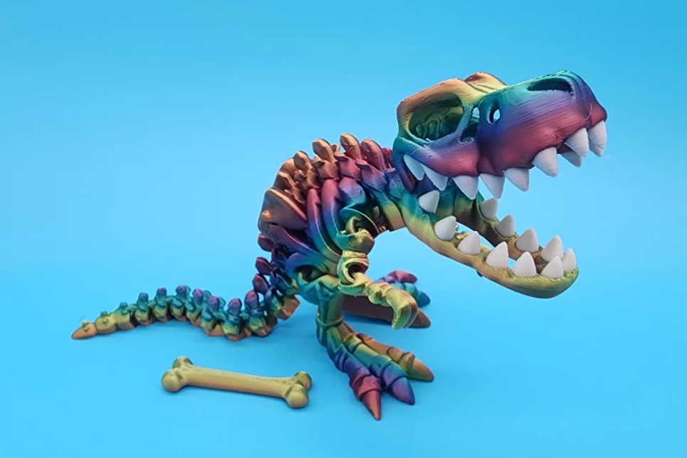 3D-Printed Articulating T-Rex Skeleton – A Fun, Interactive Collectible